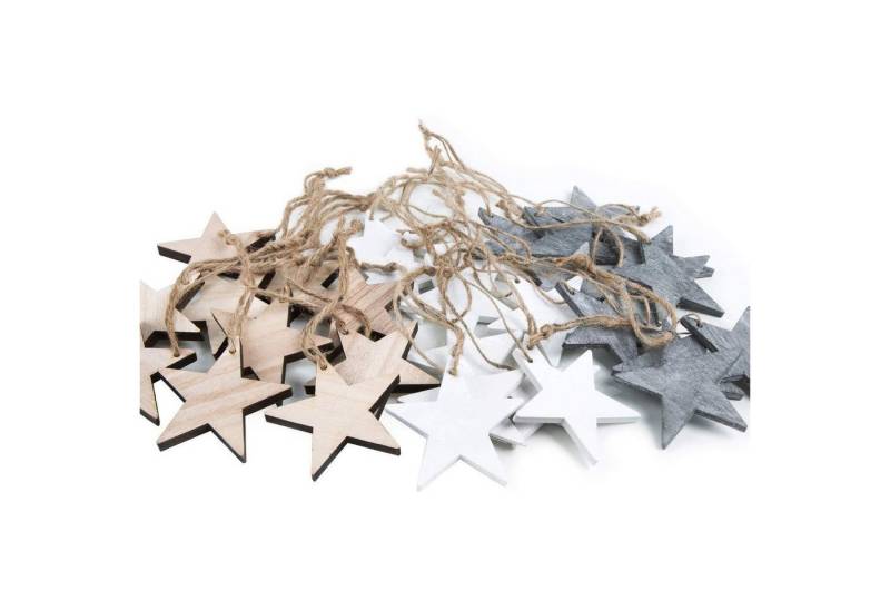 Logbuch-Verlag Dekofigur Weihnachtsanhänger Set: 90 Holzsterne 7 cm grau + weiß + braun Logbuch-Verlag Dekofigur Weihnachtsanhänger Set: 90 Holzsterne 7 cm grau + weiß + braun von Logbuch-Verlag