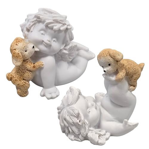 IGOR Engel-Paar mit Hund: Schutzengel Figuren, Deko Engelsfiguren, Skulptur Liegend, Kleine Dekoengel Tiere, Dekofiguren Weiß, Geschenk Geburtstag, Muttertag, Weihnachten, Glücksbringer Klein, 7 cm IGOR Engel-Paar mit Hund: Schutzengel Figuren, Deko Engelsfiguren, Skulptur Liegend, Kleine Dekoengel Tiere, Dekofiguren Weiß, Geschenk Geburtstag, Muttertag, Weihnachten, Glücksbringer Klein, 7 cm von Logbuch-Verlag