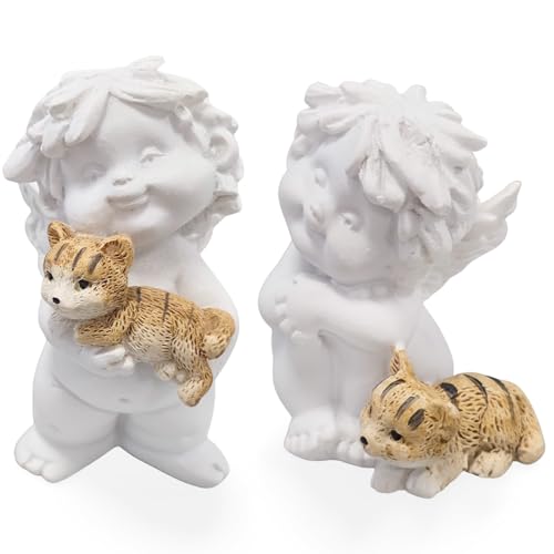Logbuch-Verlag Deko-Engel Igor mit Katze 2er Set weiß-coloriert 5–7 cm – Schutzengel Figur für viele Anlässe Logbuch-Verlag Deko-Engel Igor mit Katze 2er Set weiß-coloriert 5–7 cm – Schutzengel Figur für viele Anlässe von Logbuch-Verlag