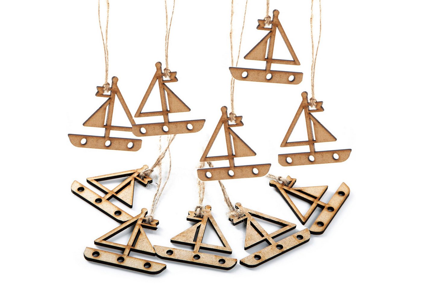 Logbuch-Verlag Dekofigur 10 kleine Holz Segelboote Mini mit Schnur zum Aufhängen Logbuch-Verlag Dekofigur 10 kleine Holz Segelboote Mini mit Schnur zum Aufhängen von Logbuch-Verlag