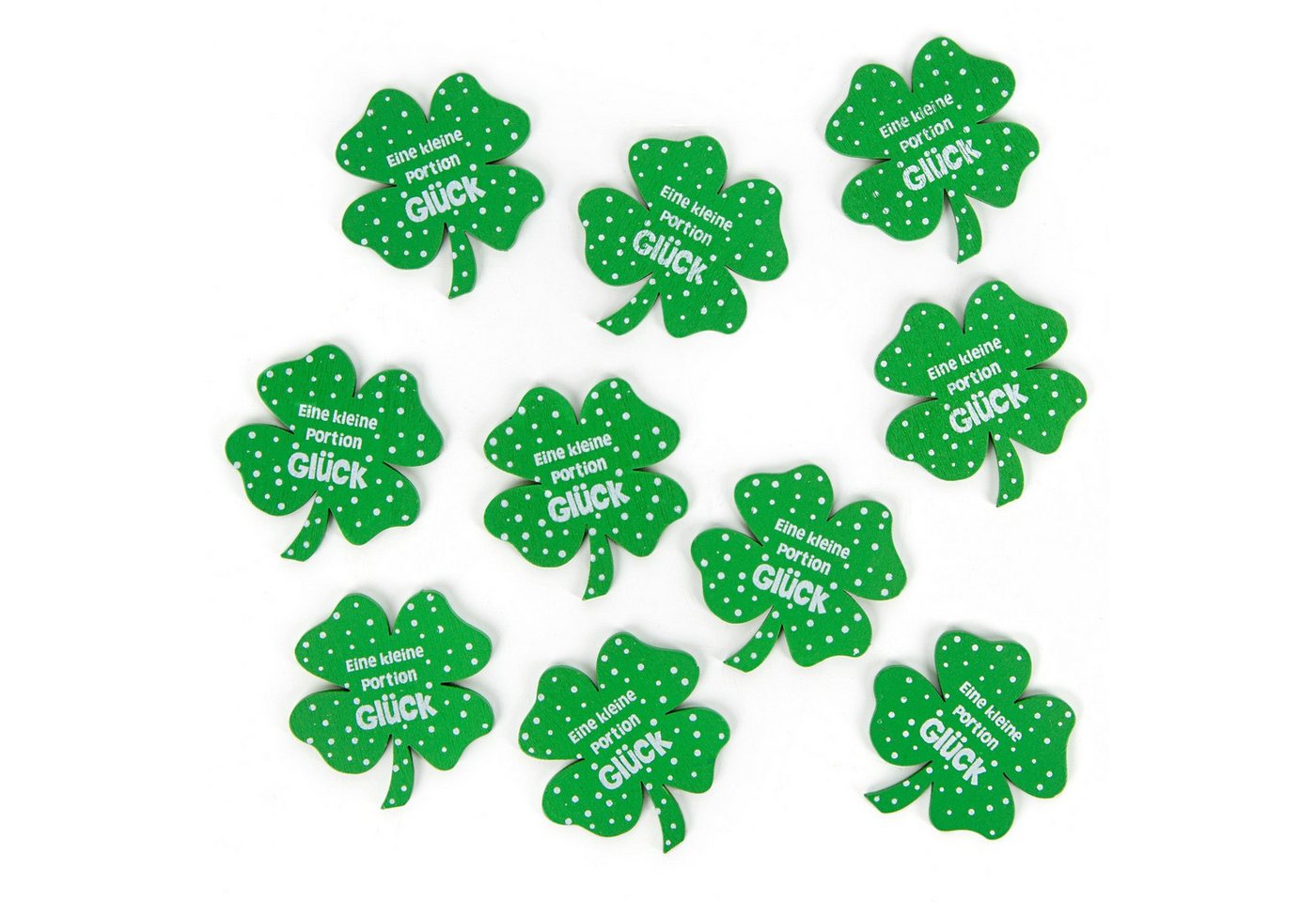 Logbuch-Verlag Dekofigur 10 kleine Kleeblätter Glücksbringer - Glücksklee grün 4 cm von Logbuch-Verlag