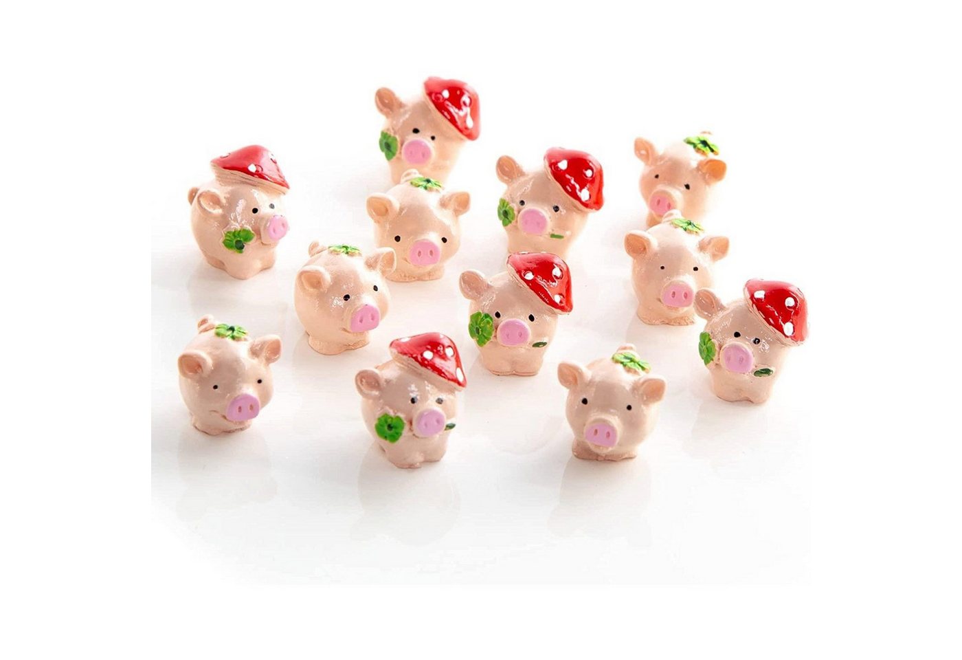 Logbuch-Verlag Dekofigur 12 Mini Glücksschweinchen - kleine Glücksbringer 2024 1,5 cm von Logbuch-Verlag