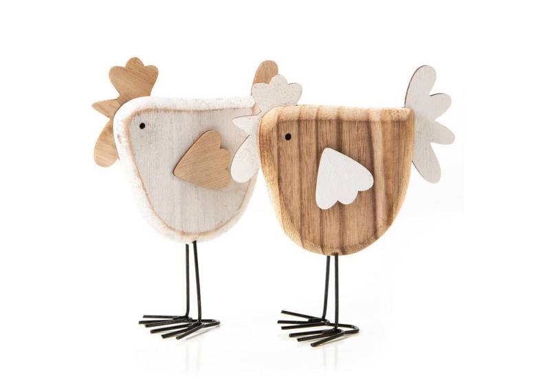 Logbuch-Verlag Dekofigur 2 Holzhühner Natur weiß - zum Hinstellen Osterdekoration Hühner Paar Logbuch-Verlag Dekofigur 2 Holzhühner Natur weiß - zum Hinstellen Osterdekoration Hühner Paar von Logbuch-Verlag