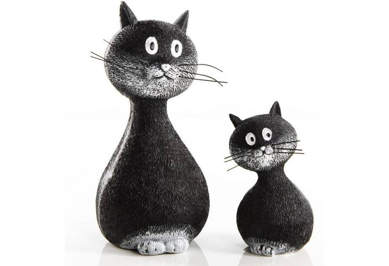 Logbuch-Verlag Dekofigur 2 Katzenfiguren schwarz weiß 15 cm + 9 cm - zum Hinstellen Logbuch-Verlag Dekofigur 2 Katzenfiguren schwarz weiß 15 cm + 9 cm - zum Hinstellen von Logbuch-Verlag