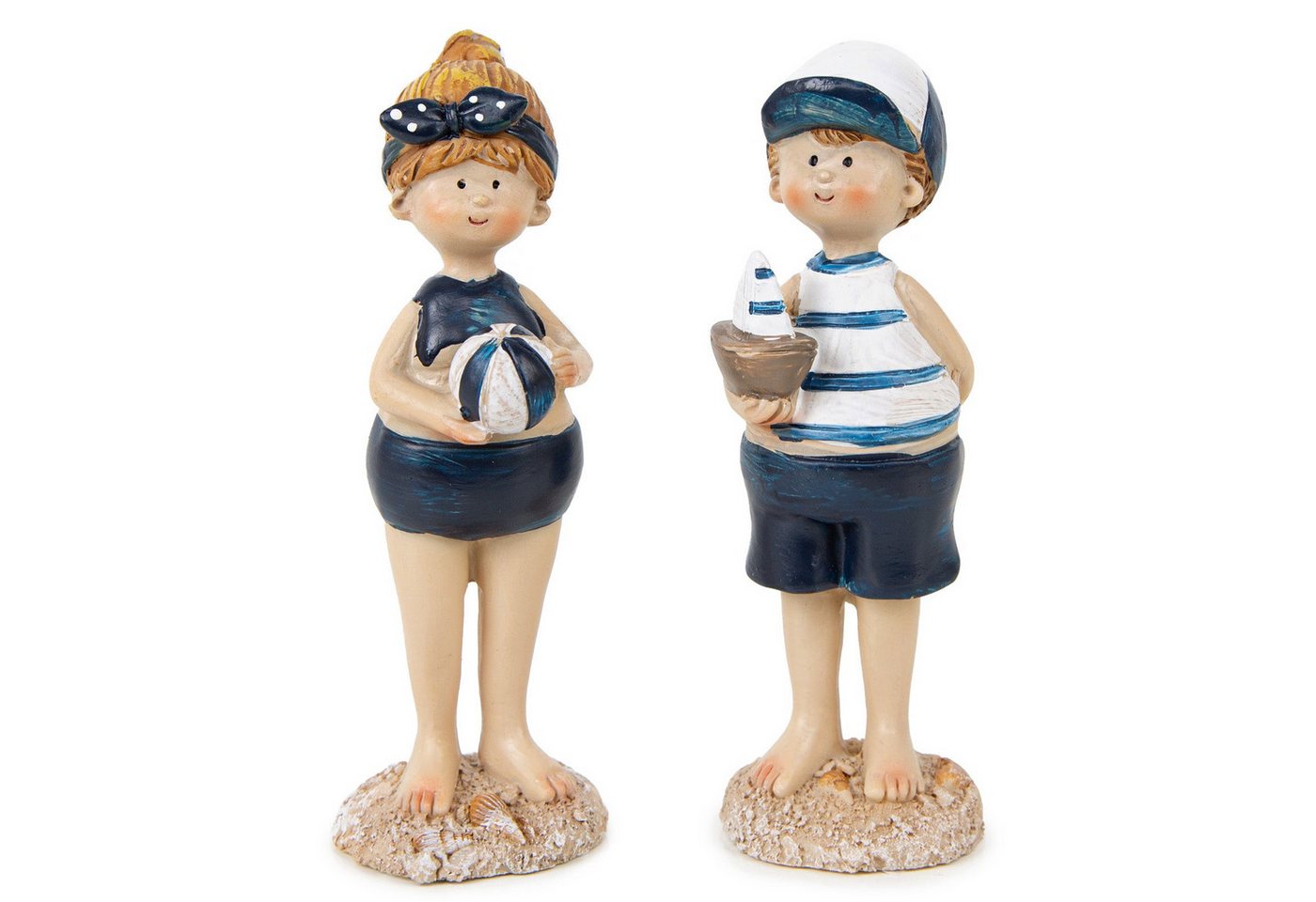 Logbuch-Verlag Dekofigur 2 Kinder am Strand Deko Figuren Sommer Urlaub Badezimmer Dekoration von Logbuch-Verlag