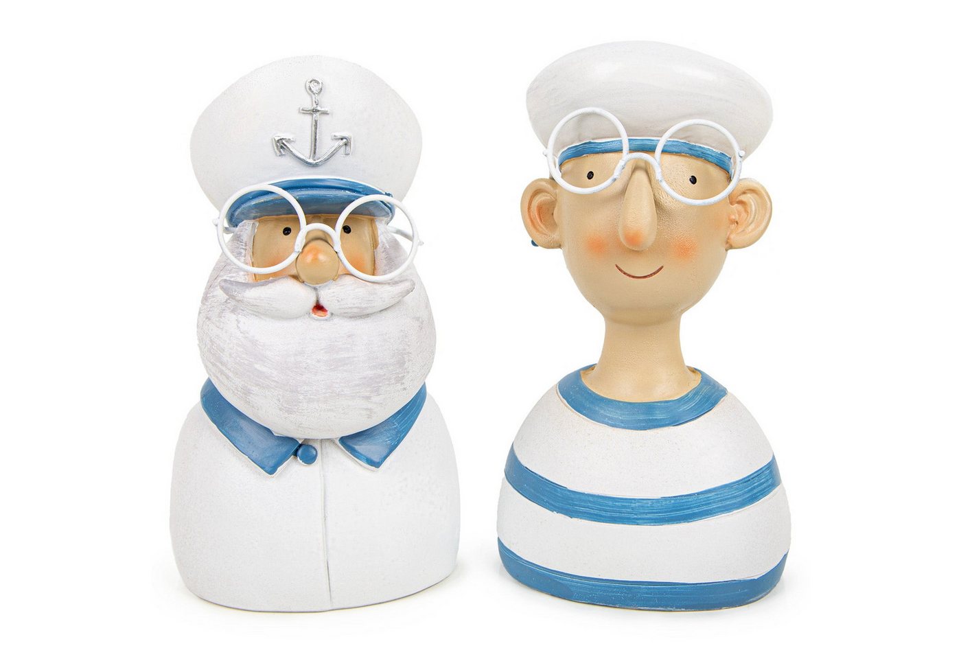 Logbuch-Verlag Dekofigur 2 Maritime Figuren Matrose + Kapitän Set blau weiß 12 cm von Logbuch-Verlag