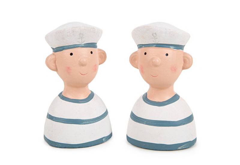 Logbuch-Verlag Dekofigur 2 Matrosen Figuren blau weiß - maritime Dekofiguren 10,5 cm von Logbuch-Verlag