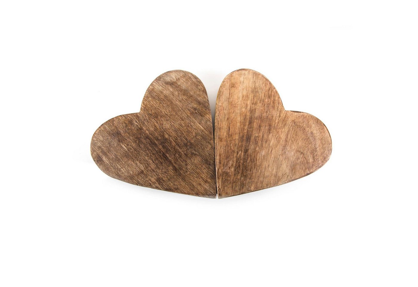 Logbuch-Verlag Dekofigur 2 braune Holzherzen 20 cm Herz Geschenk Muttertag Hochzeit von Logbuch-Verlag
