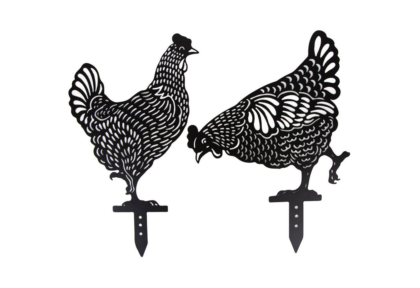 Logbuch-Verlag Dekofigur 2 große Hühner Deko Stecker für den Garten Ostern Gartendeko Henne von Logbuch-Verlag