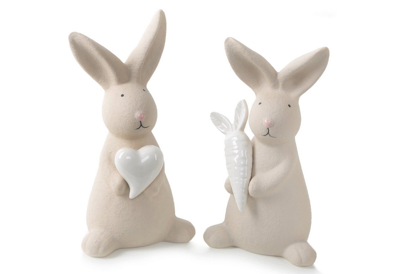 Logbuch-Verlag Dekofigur 2 große Osterhasen Creme weiß Hasen Figuren aus Porzellan Logbuch-Verlag Dekofigur 2 große Osterhasen Creme weiß Hasen Figuren aus Porzellan von Logbuch-Verlag