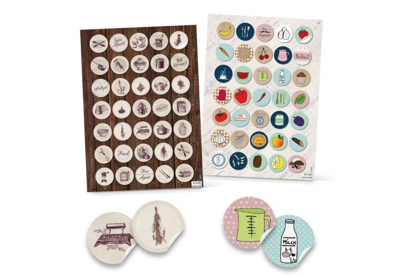 Logbuch-Verlag Dekofigur 2 x 35 Küchenaufkleber 3 cm vintage bunt Küche Deko Aufkleber Glas Logbuch-Verlag Dekofigur 2 x 35 Küchenaufkleber 3 cm vintage bunt Küche Deko Aufkleber Glas von Logbuch-Verlag