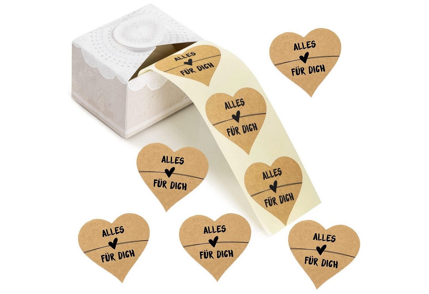 Logbuch-Verlag Dekofigur 200 Herzen Aufkleber auf Rolle mit Text ALLES LIEBE FÜR DICH Logbuch-Verlag Dekofigur 200 Herzen Aufkleber auf Rolle mit Text ALLES LIEBE FÜR DICH von Logbuch-Verlag