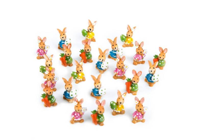 Logbuch-Verlag Dekofigur 24 kleine bunte Osterhasen - Mini Osterhäschen 2,5 cm als Give-Away von Logbuch-Verlag