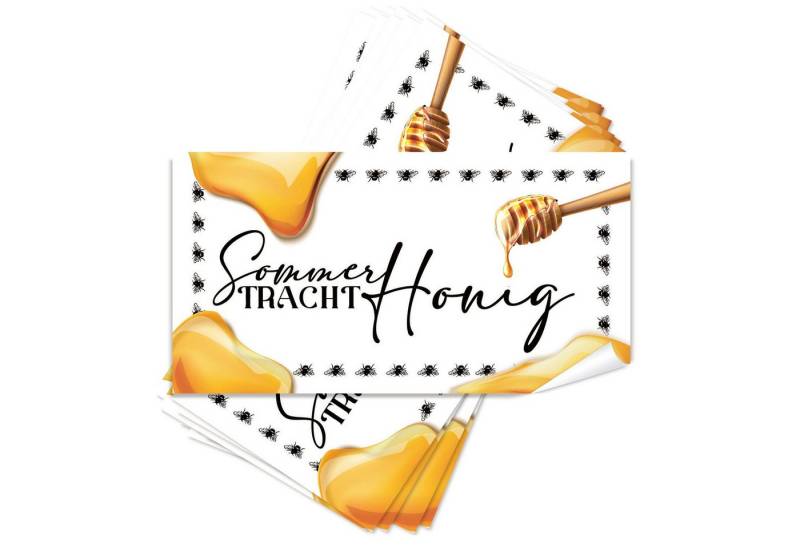 Logbuch-Verlag Dekofigur 25 Sommertrachthonig Aufkleber Honig Etiketten gold weiß für von Logbuch-Verlag