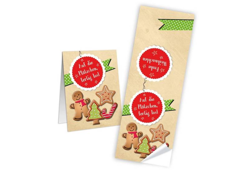 Logbuch-Verlag Dekofigur 25 Weihnachts-Aufkleber 5 x 14,8 cm AUF DIE PLÄTZCHEN rot grün natur Logbuch-Verlag Dekofigur 25 Weihnachts-Aufkleber 5 x 14,8 cm AUF DIE PLÄTZCHEN rot grün natur von Logbuch-Verlag