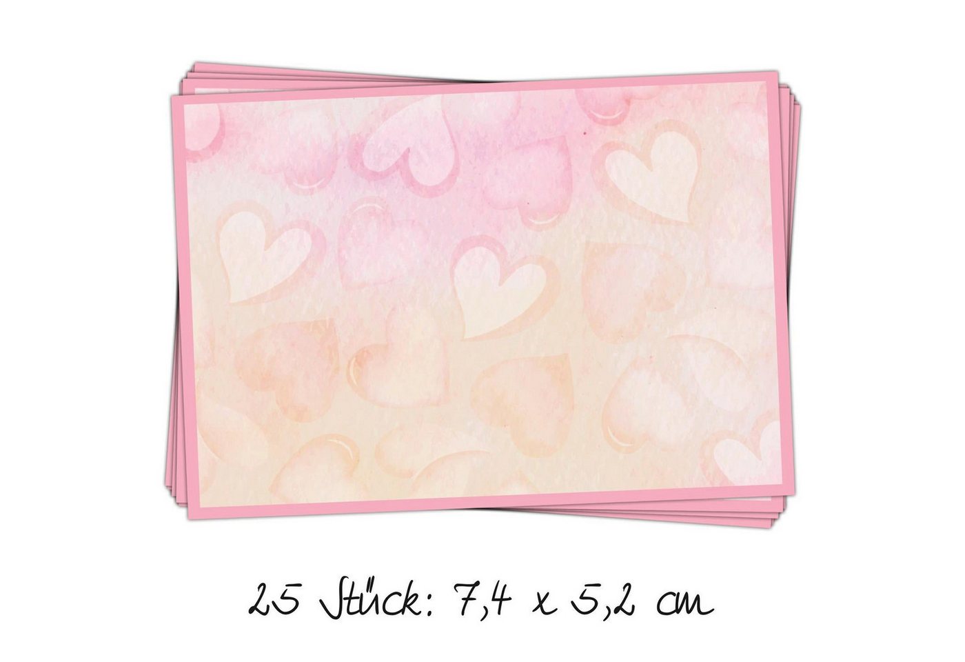 Logbuch-Verlag Dekofigur 25 kleine Aufkleber 7,4 x 5,2 cm mit rosa Herzen - Etiketten von Logbuch-Verlag