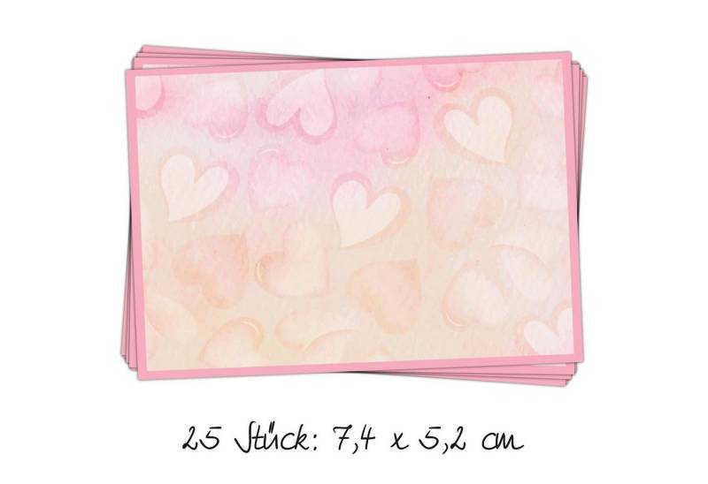 Logbuch-Verlag Dekofigur 25 kleine Aufkleber 7,4 x 5,2 cm mit rosa Herzen - Etiketten Logbuch-Verlag Dekofigur 25 kleine Aufkleber 7,4 x 5,2 cm mit rosa Herzen - Etiketten von Logbuch-Verlag