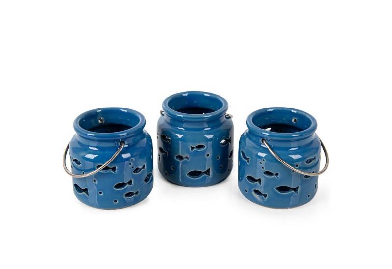 Logbuch-Verlag Dekofigur 3 Maritime Kerzenhalter Teelichthalter blau mit Fischen Tischdeko Logbuch-Verlag Dekofigur 3 Maritime Kerzenhalter Teelichthalter blau mit Fischen Tischdeko von Logbuch-Verlag