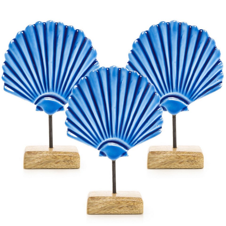 Logbuch-Verlag Dekofigur 3 Muschel Deko Figuren blau braun aus Holz Sommer Strand Maritime Logbuch-Verlag Dekofigur 3 Muschel Deko Figuren blau braun aus Holz Sommer Strand Maritime von Logbuch-Verlag