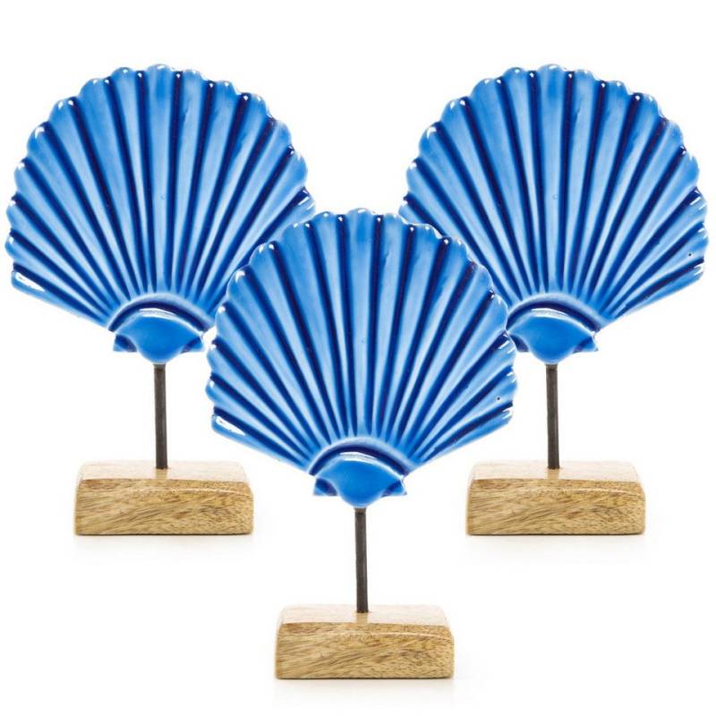 Logbuch-Verlag Dekofigur 3 Muschel Deko Figuren blau braun aus Holz Sommer Strand Maritime Logbuch-Verlag Dekofigur 3 Muschel Deko Figuren blau braun aus Holz Sommer Strand Maritime von Logbuch-Verlag