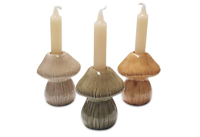 Logbuch-Verlag Dekofigur 3 Pilze Kerzenhalter mit Stabkerzen Keramik Figuren Kerzenständer Logbuch-Verlag Dekofigur 3 Pilze Kerzenhalter mit Stabkerzen Keramik Figuren Kerzenständer von Logbuch-Verlag