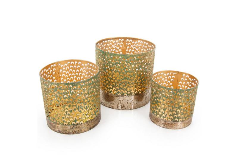 Logbuch-Verlag Dekofigur 3 Windlichter aus Metall kleine Laternen Kerzenhalter Gold grün Balkon Logbuch-Verlag Dekofigur 3 Windlichter aus Metall kleine Laternen Kerzenhalter Gold grün Balkon von Logbuch-Verlag