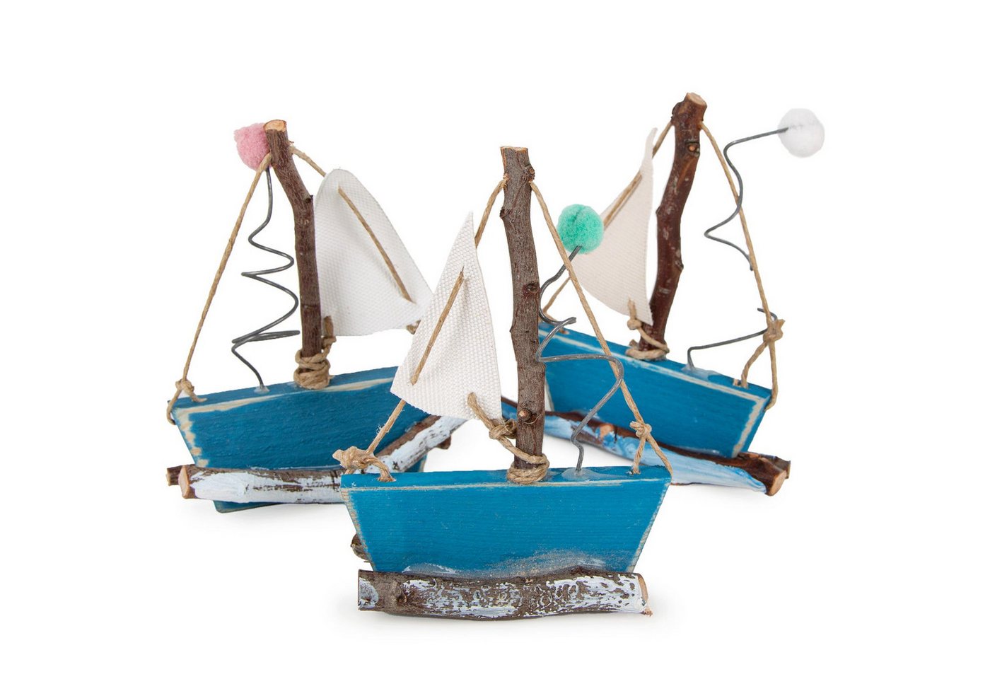 Logbuch-Verlag Dekofigur 3 kleine Boote Segelboot Schiffe aus Holz blau weiß Maritime Logbuch-Verlag Dekofigur 3 kleine Boote Segelboot Schiffe aus Holz blau weiß Maritime von Logbuch-Verlag