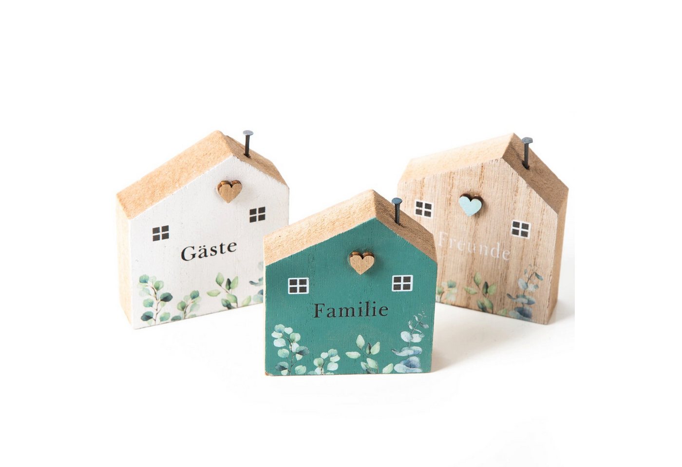 Logbuch-Verlag Dekofigur 3 kleine Holz Häuser Familie Glück Freude Deko Häuschen zum Hinstellen Logbuch-Verlag Dekofigur 3 kleine Holz Häuser Familie Glück Freude Deko Häuschen zum Hinstellen von Logbuch-Verlag