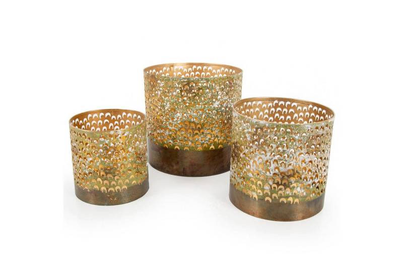 Logbuch-Verlag Dekofigur 3 kleine Metalllaternen Windlicht Kerzenhalter Gold Mint Vintage Deko Logbuch-Verlag Dekofigur 3 kleine Metalllaternen Windlicht Kerzenhalter Gold Mint Vintage Deko von Logbuch-Verlag