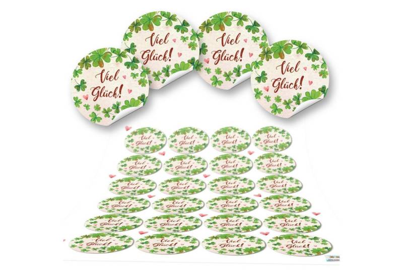 Logbuch-Verlag Dekofigur 3 x 24 Kleeblatt VIEL GLÜCK rot grün natur runde 4 cm Aufkleber Logbuch-Verlag Dekofigur 3 x 24 Kleeblatt VIEL GLÜCK rot grün natur runde 4 cm Aufkleber von Logbuch-Verlag