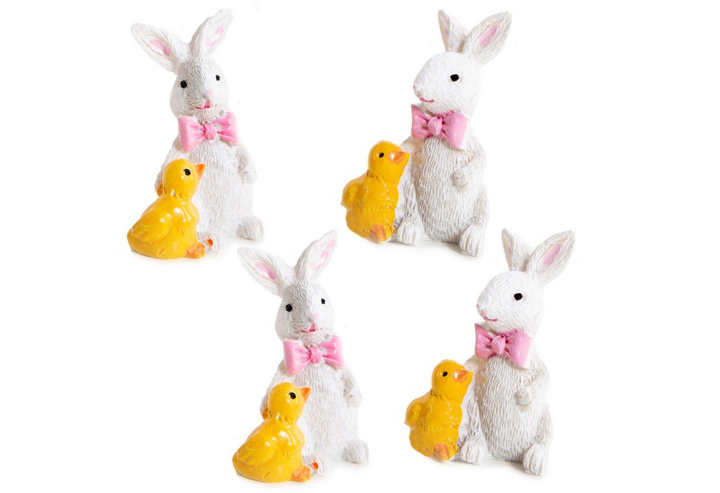Logbuch-Verlag Dekofigur 4 kleine Deko Hasen mit Küken - Osterhasen 4,5 cm Logbuch-Verlag Dekofigur 4 kleine Deko Hasen mit Küken - Osterhasen 4,5 cm von Logbuch-Verlag