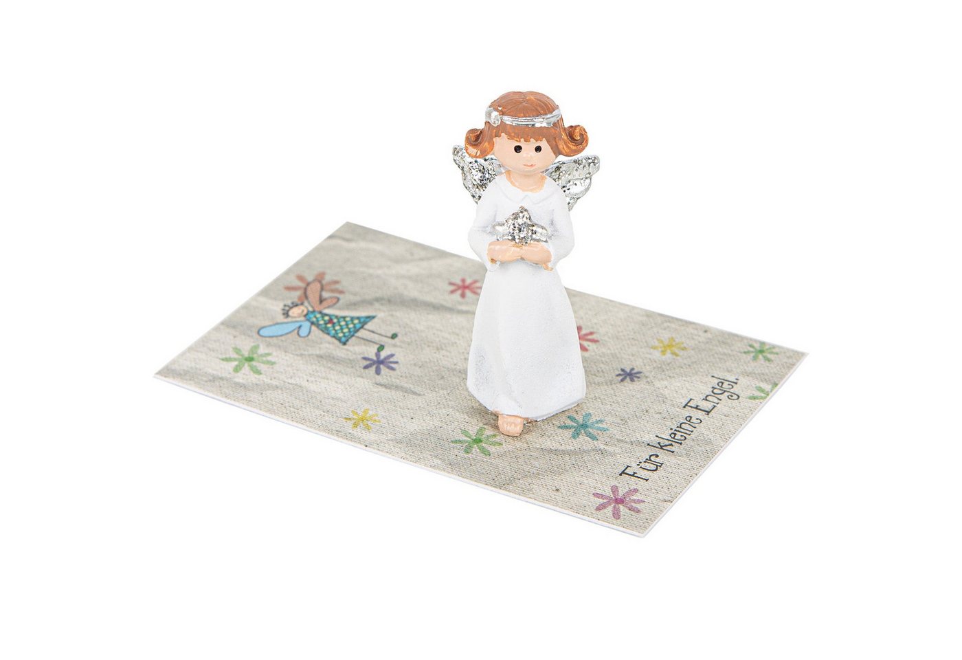 Logbuch-Verlag Dekofigur 4 kleine Schutzengel Geschenke mit Karte Engel Glücksbringer Give-Away von Logbuch-Verlag