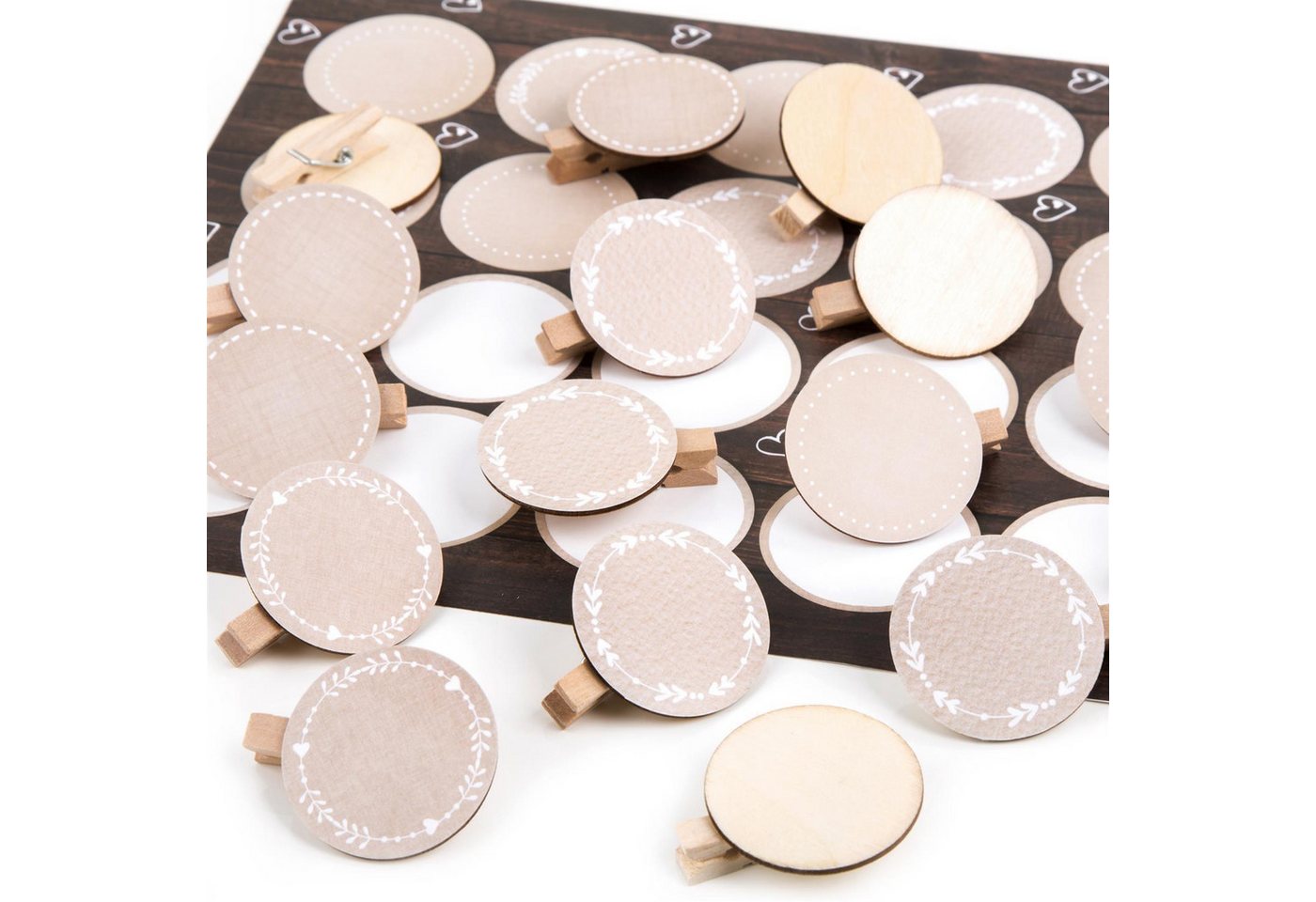 Logbuch-Verlag Dekofigur 48 Dekoklammern aus Holz + Blanko Aufkleber beige creme zum Logbuch-Verlag Dekofigur 48 Dekoklammern aus Holz + Blanko Aufkleber beige creme zum von Logbuch-Verlag
