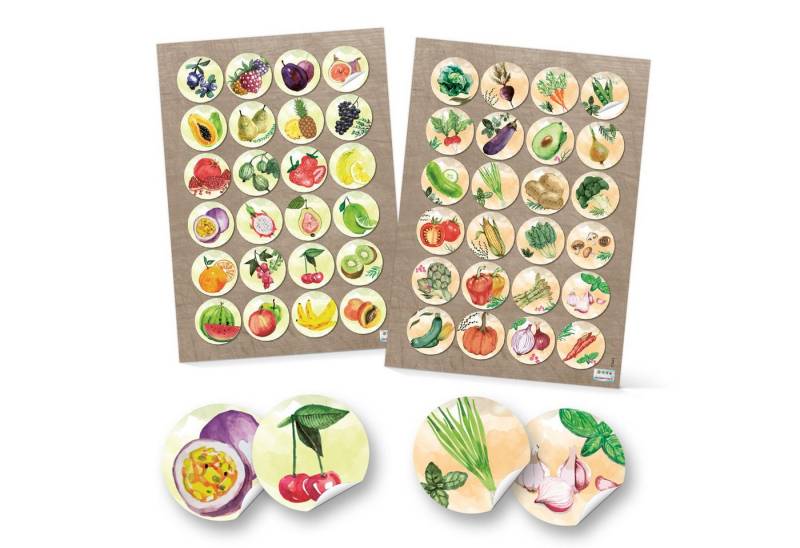 Logbuch-Verlag Dekofigur 48 runde Obst Gemüse Früchte Aufkleber Bunte Essen gesunde Ernährung Logbuch-Verlag Dekofigur 48 runde Obst Gemüse Früchte Aufkleber Bunte Essen gesunde Ernährung von Logbuch-Verlag
