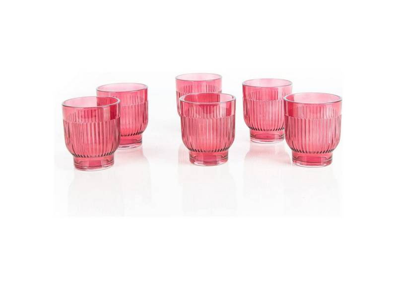 Logbuch-Verlag Dekofigur 6 Teelichthalter aus Glas mit Rillen - rosa pink 7 x 8 cm Logbuch-Verlag Dekofigur 6 Teelichthalter aus Glas mit Rillen - rosa pink 7 x 8 cm von Logbuch-Verlag