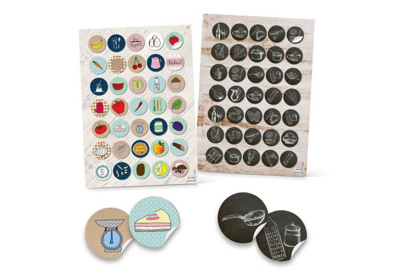 Logbuch-Verlag Dekofigur 70 runde 3 cm Küchensticker Küchenaufkleber Aufkleber Küche Obst von Logbuch-Verlag