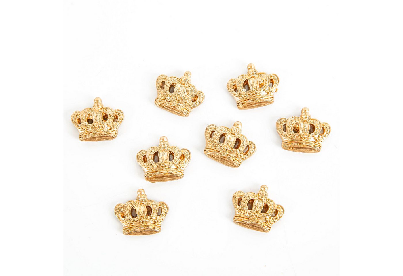 Logbuch-Verlag Dekofigur 8 Mini Kronen Gold glitzernd Deko Basteln & Kleben Tischdeko 2,5 cm von Logbuch-Verlag