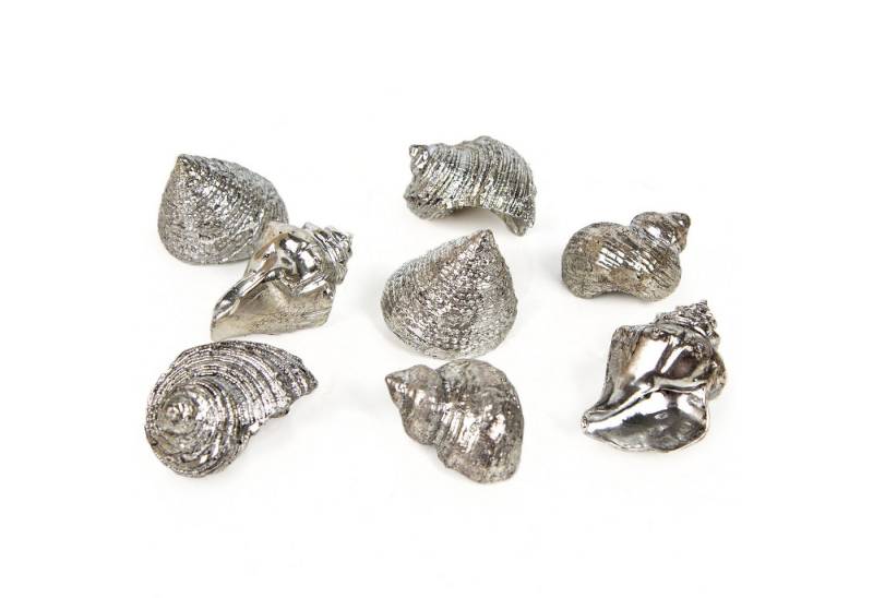 Logbuch-Verlag Dekofigur 8 silberfarbene Muscheln 4 cm Silber (8 St), kleine Dekomuscheln von Logbuch-Verlag