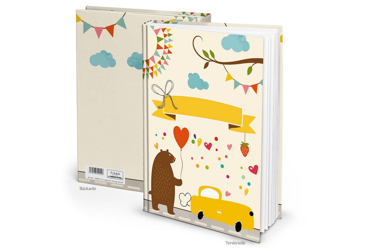 Logbuch-Verlag Dekofigur Babytagebuch DIN A4 - Notizbuch Babybuch gelb bunt zum Einschreiben - von Logbuch-Verlag