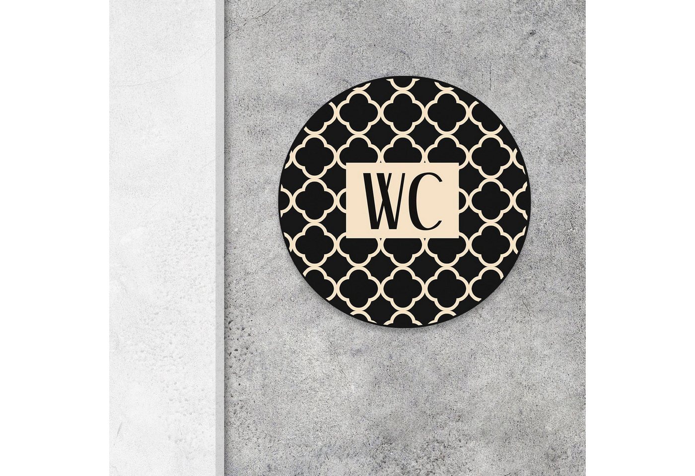 Logbuch-Verlag Dekofigur Badezimmer Türschild beige schwarz „WC“ in (15,5 cm) mit Klebepads von Logbuch-Verlag