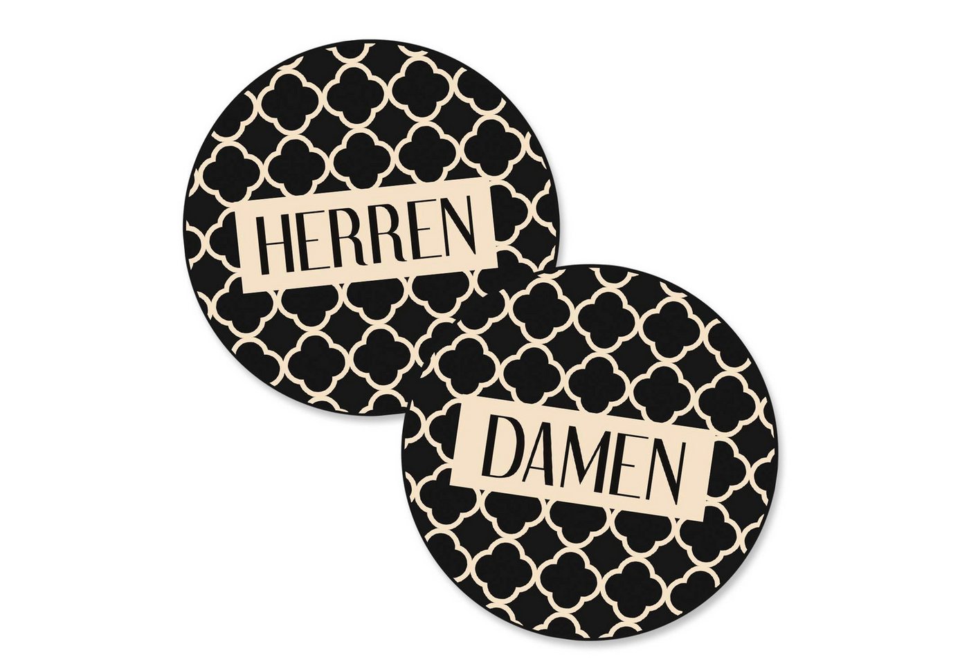 Logbuch-Verlag Dekofigur Badezimmer Türschild beige schwarz Set „Damen“ + „Herren“ in von Logbuch-Verlag