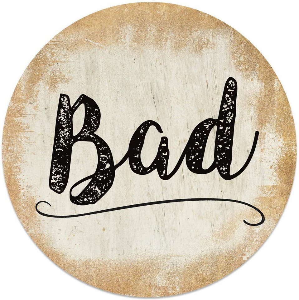 Logbuch-Verlag Dekofigur Badezimmer Türschild gold „Bad“ in (15,5 cm) mit Klebepads von Logbuch-Verlag