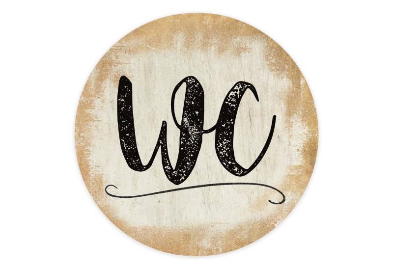 Logbuch-Verlag Dekofigur Badezimmer Türschild gold „WC“ in (15,5 cm) mit Klebepads von Logbuch-Verlag