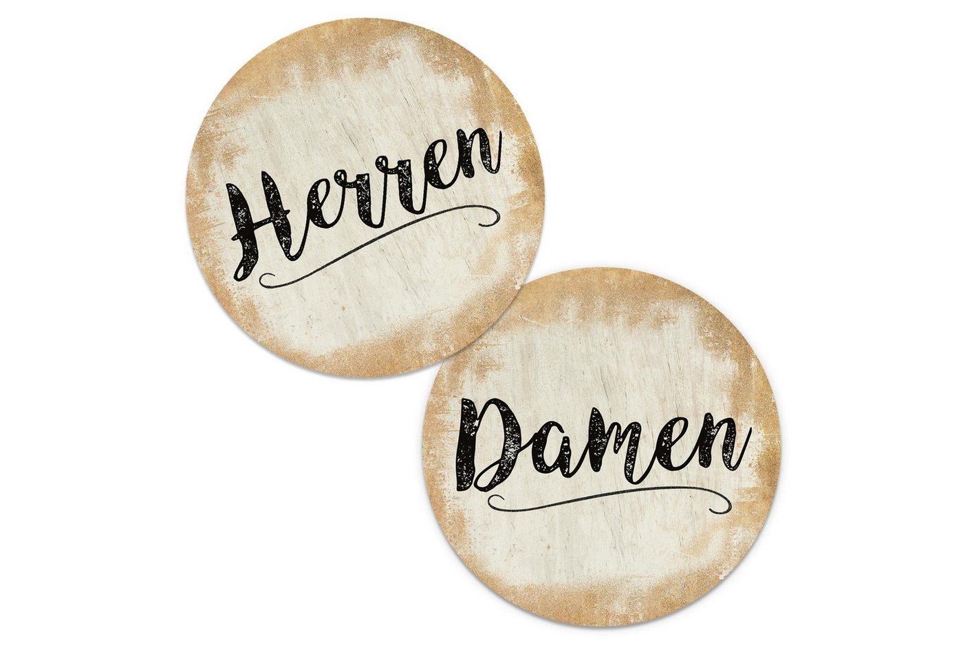 Logbuch-Verlag Dekofigur Badezimmer Türschild gold Set „Herren“ + „Damen“ (15,5 cm) mit von Logbuch-Verlag