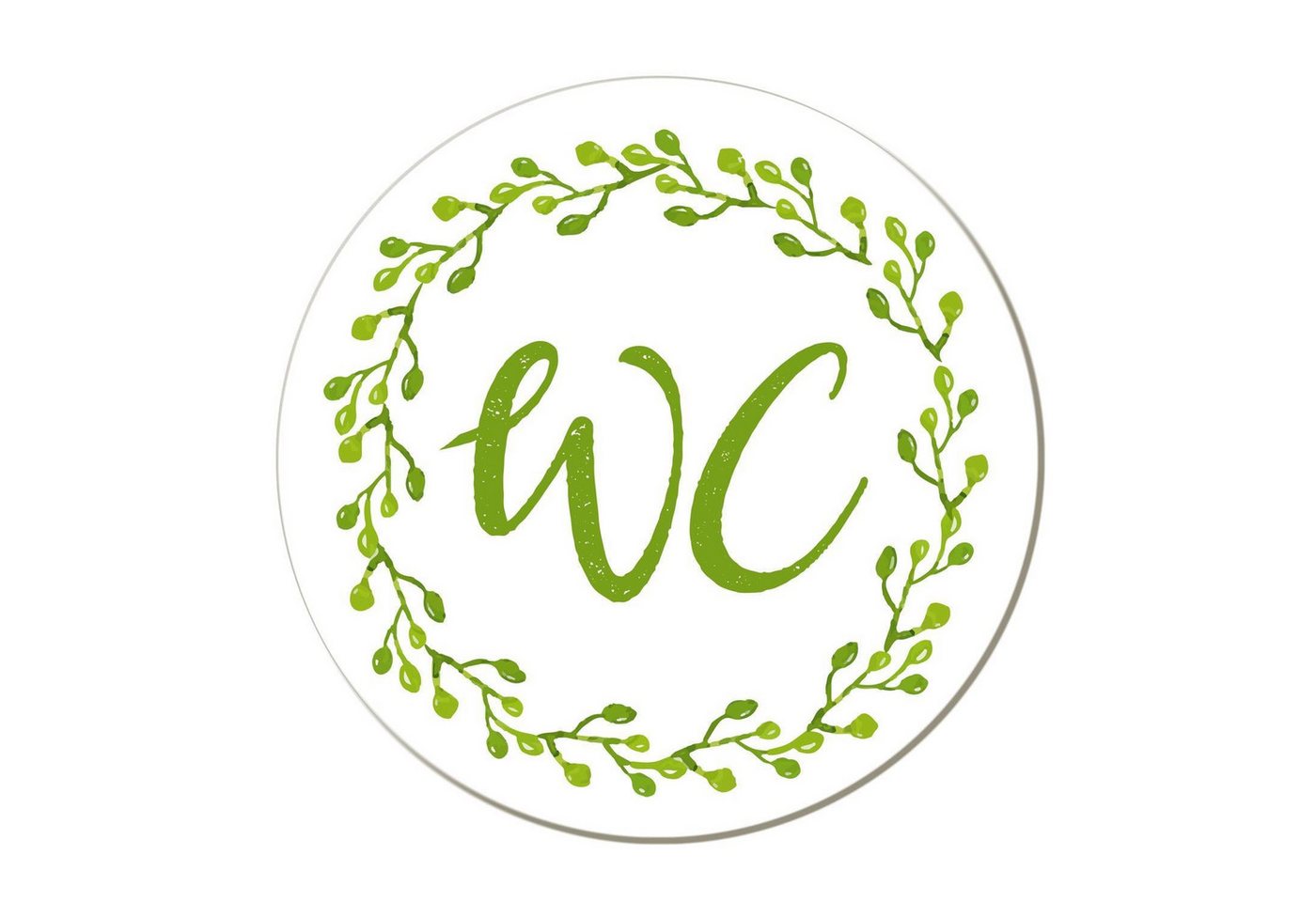 Logbuch-Verlag Dekofigur Badezimmer Türschild grün weiß floral „WC“ in (15,5 cm) mit Klebepads von Logbuch-Verlag
