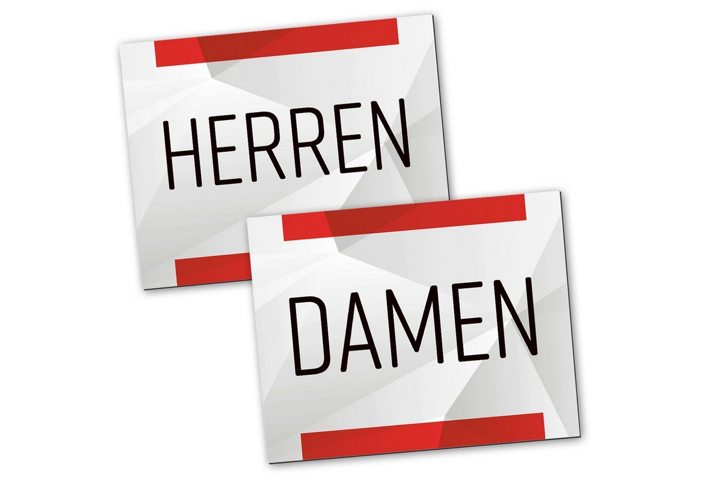 Logbuch-Verlag Dekofigur Badezimmer Türschild neutral rot grau Set „Damen“ + „Herren“ von Logbuch-Verlag