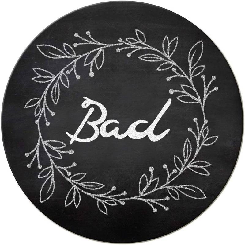 Logbuch-Verlag Dekofigur Badezimmer Türschild schwarz „Bad“ in Tafelkreide-Optik (15,5 cm) mit von Logbuch-Verlag