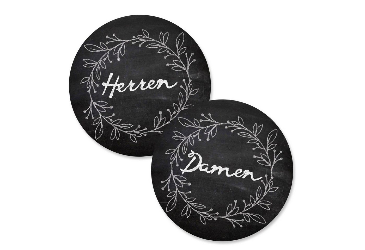 Logbuch-Verlag Dekofigur Badezimmer Türschild schwarz Set „Damen“ + „Herren“ in von Logbuch-Verlag