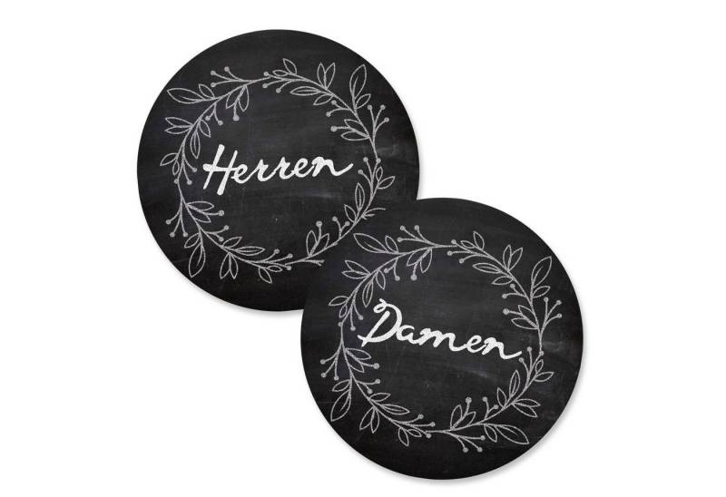 Logbuch-Verlag Dekofigur Badezimmer Türschild schwarz Set „Damen“ + „Herren“ in von Logbuch-Verlag