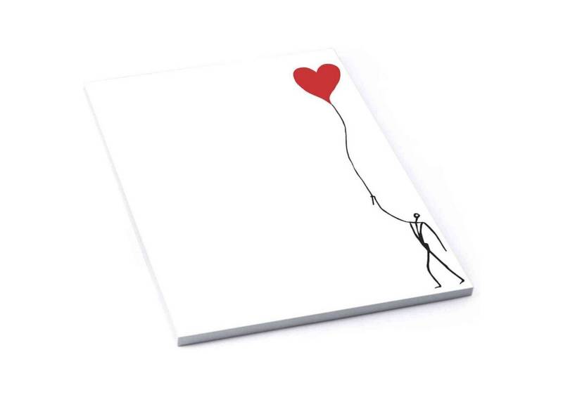 Logbuch-Verlag Dekofigur Briefpapier Block weiß rot mit Herz Notizblock DIN A4 50 Blatt von Logbuch-Verlag